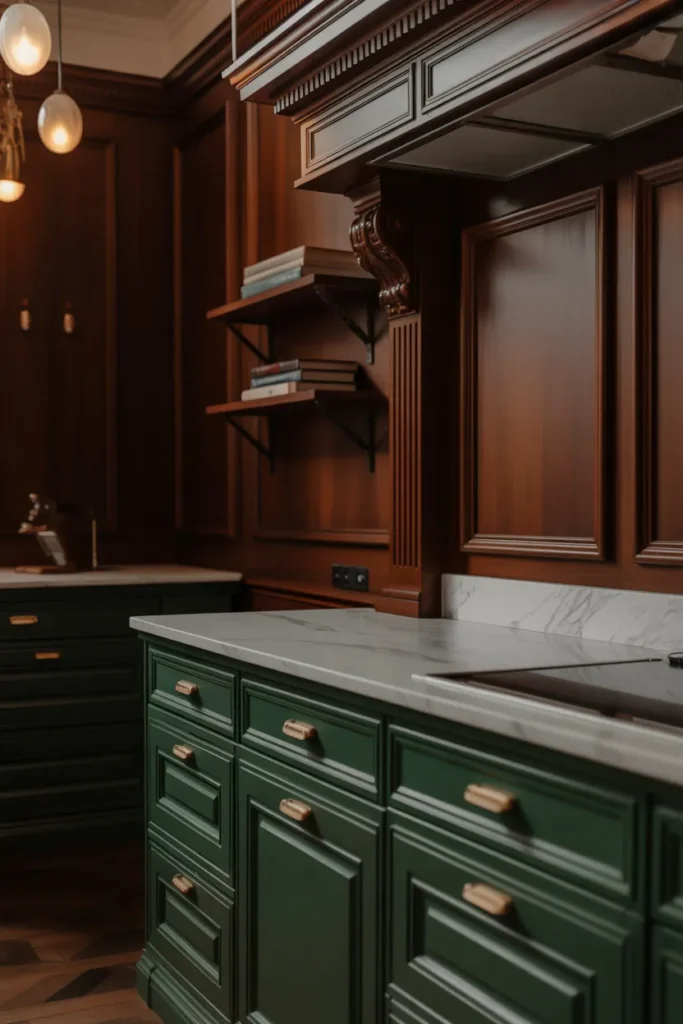 Deep Green and Gold Accents