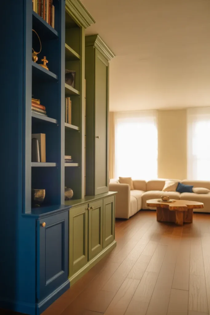 Blue & Green Painted Cabinets