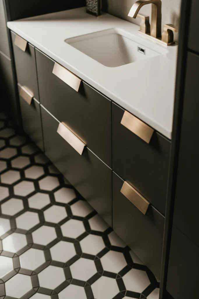 Black Vanity Cabinets for Bold Contrast