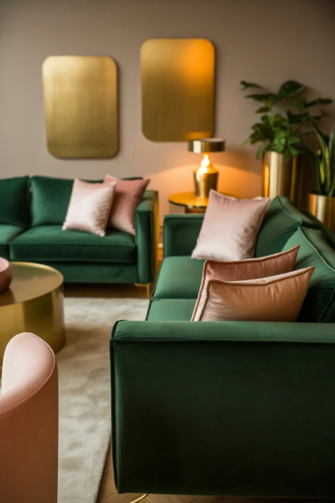 Dark Green Meets Blush Charm