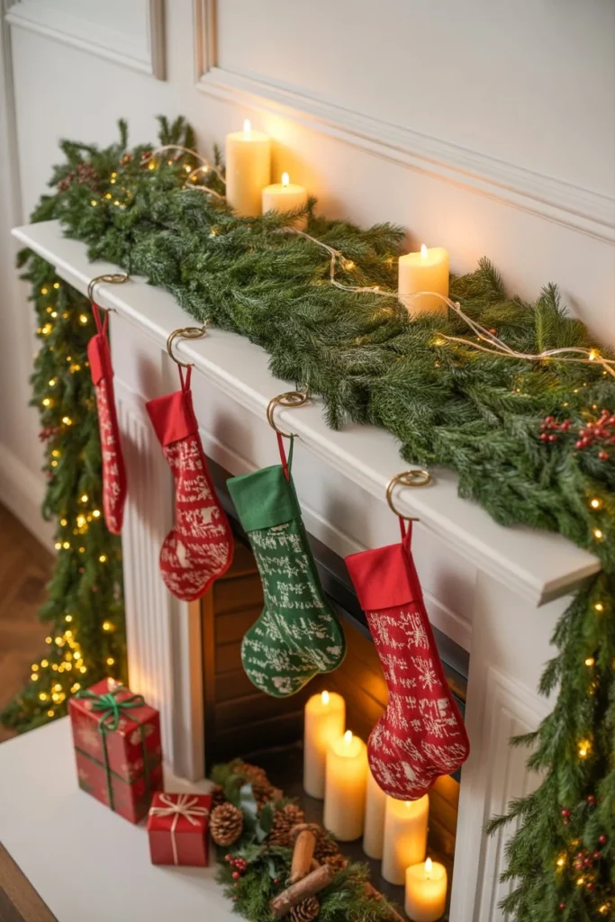 Festive Mantel Garland Display