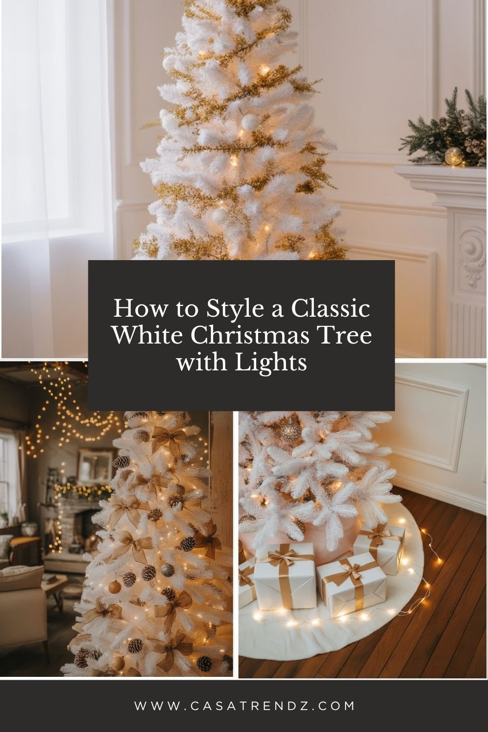 How to Style a Classic White Christmas Tree with Lights