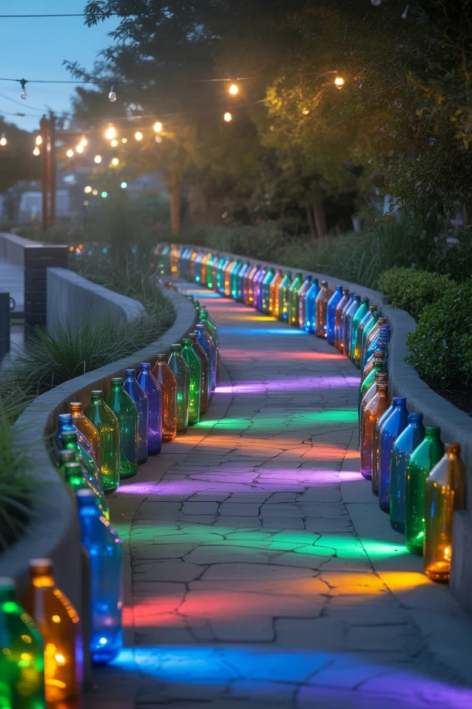 Recycled Bottle Path Lights