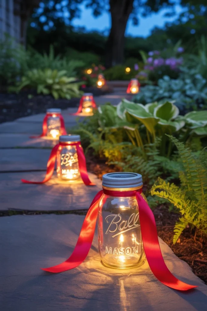 Solar Jar Lights with Ribbons