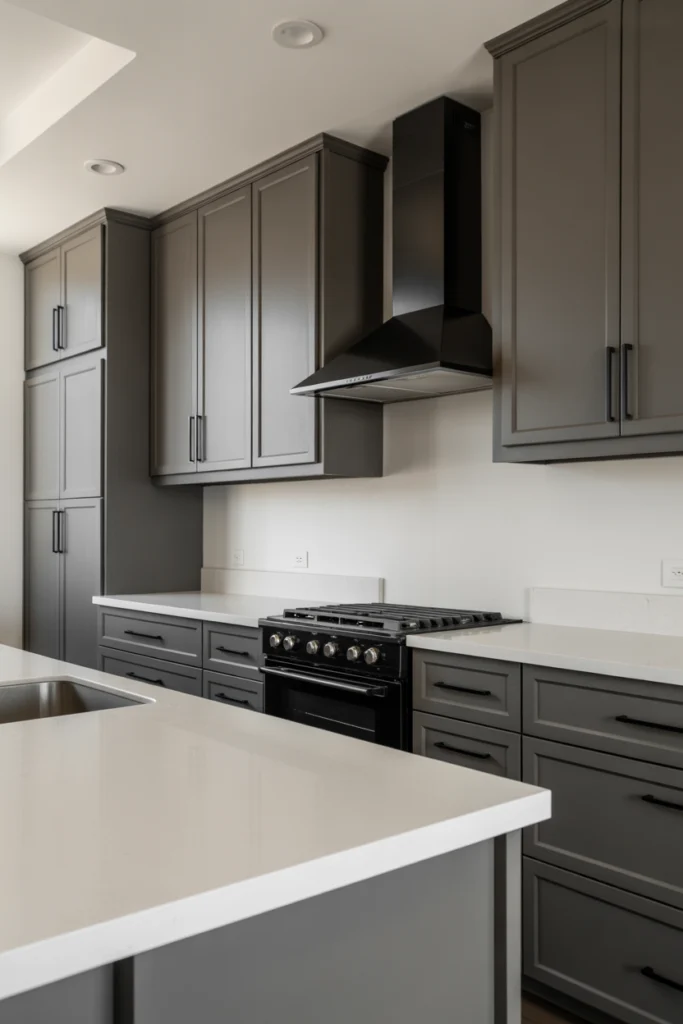 Gray Kitchen with Black Accents