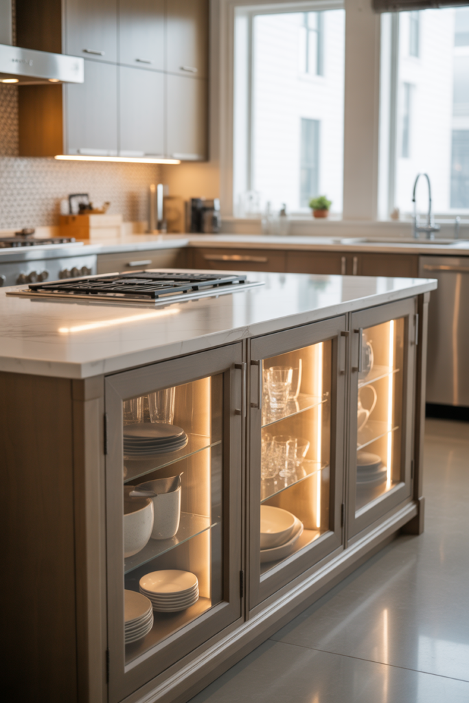 13. Kitchen Island with Open Shelving