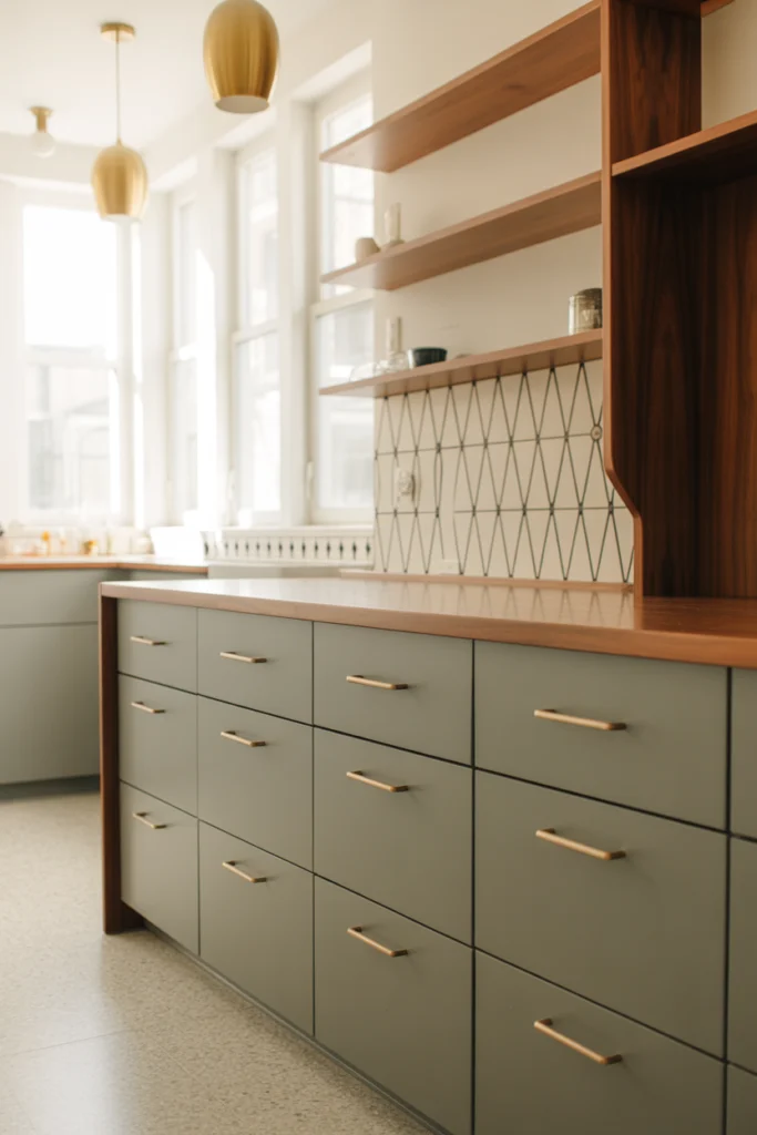 Mid-Century Gray Kitchen