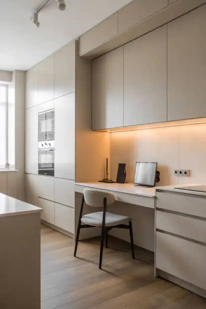 Built-In Kitchen Desk with Seamless Cabinetry