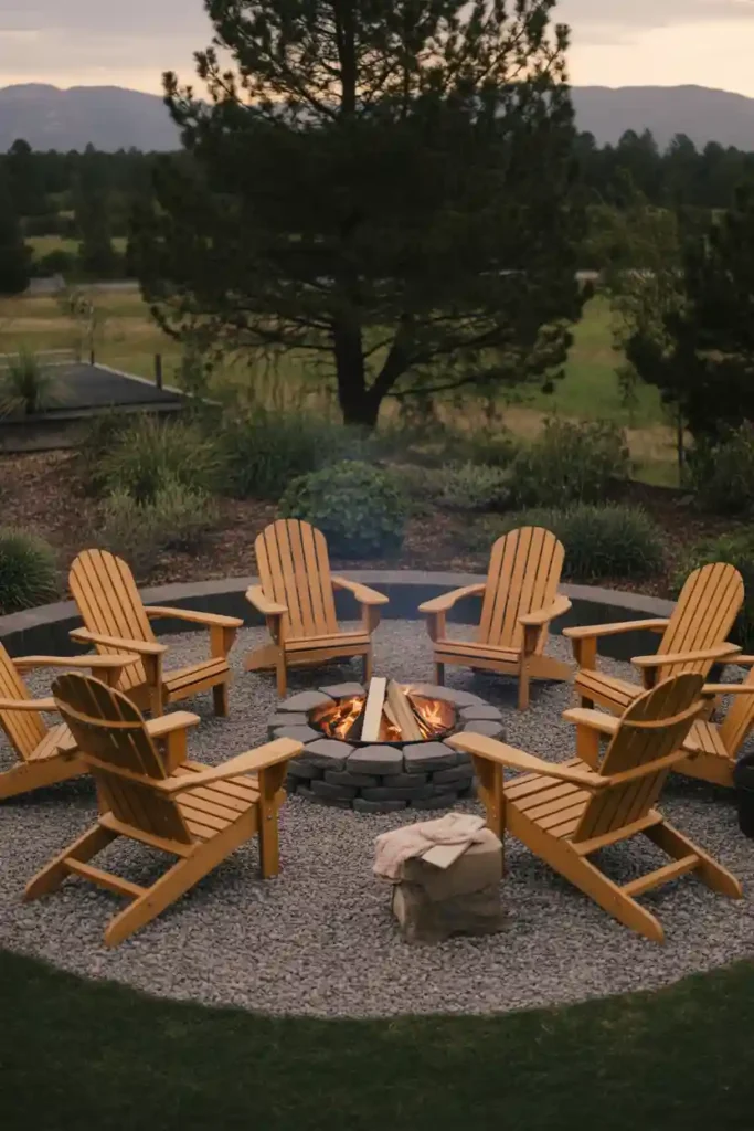 . Classic Gravel Circle Fire Pit