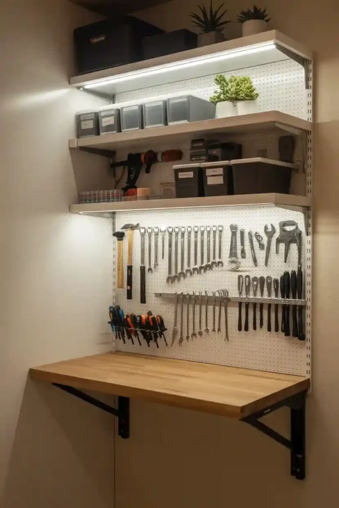 Compact Corner Workshop Setup