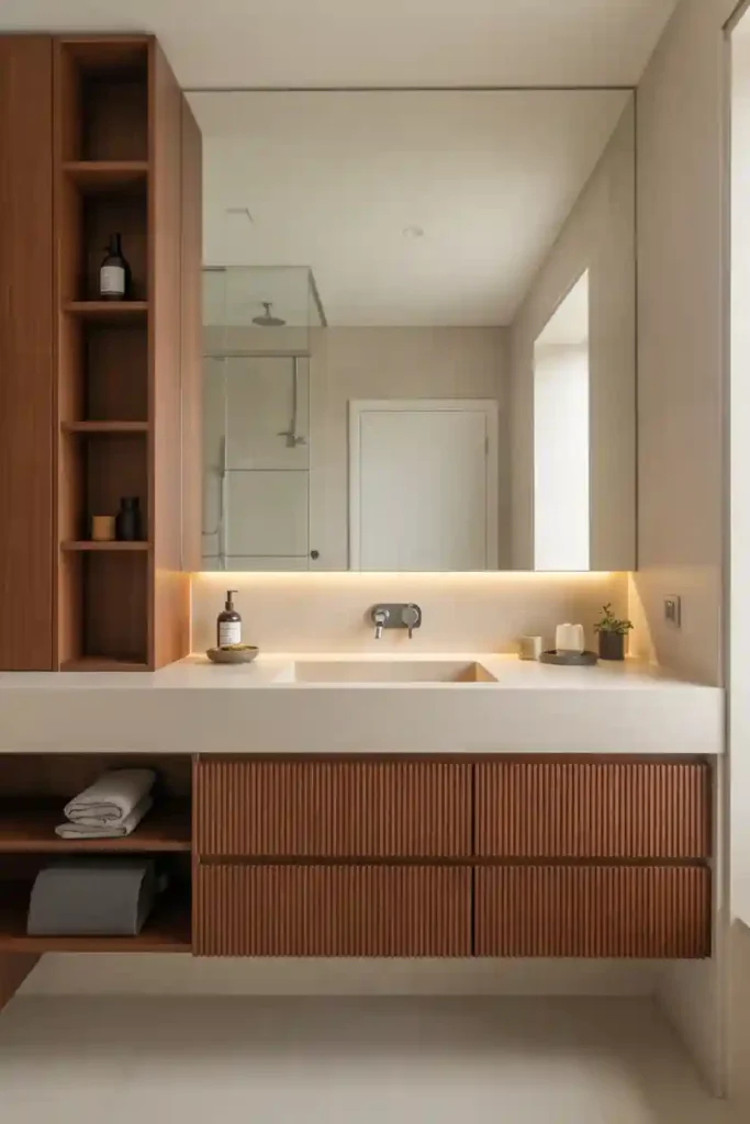 Floating Vanity for a Sleek, Open Look