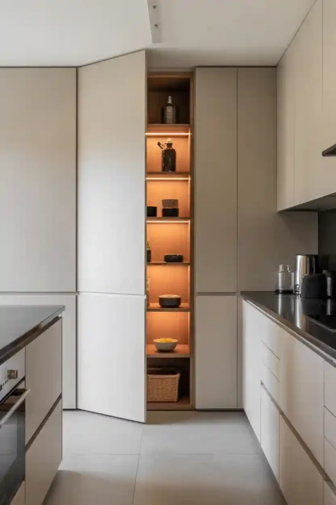 Flush Cabinet Door Pantry Entrance