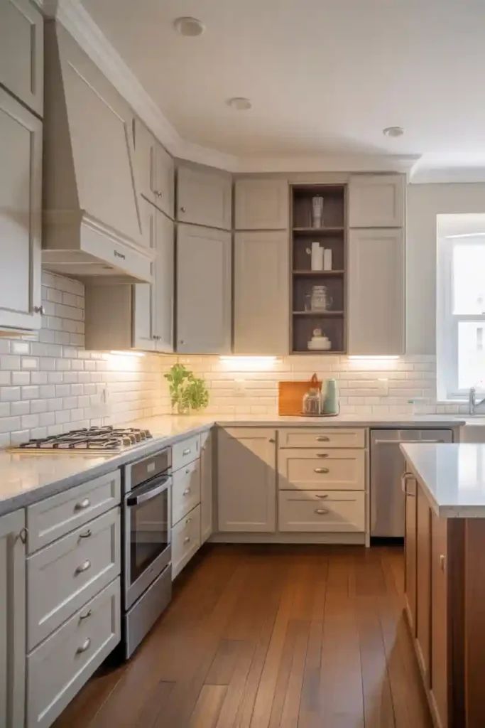 . Shaker Cabinets in Soft Neutral Tones