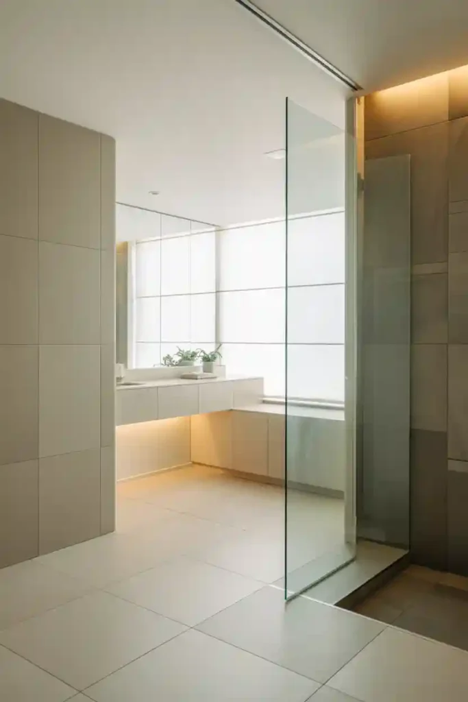 . Glass Partition Instead of Walls
