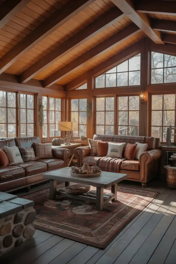  Rustic Cabin-Style Sunroom