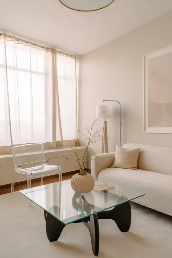 Use Glass or Acrylic Furniture