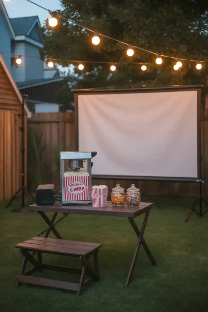 Backyard Theater with Snack Bar