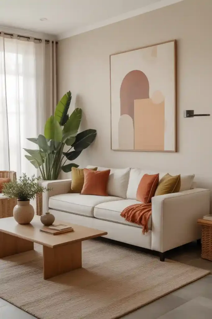 Earthy Modern White Sofa