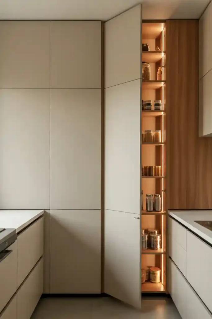 Floor-to-Ceiling Hidden Pantry Wall