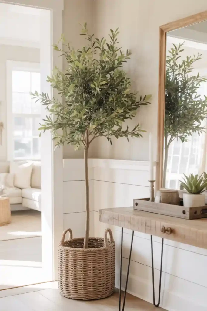 Greenery & Faux Olive Trees