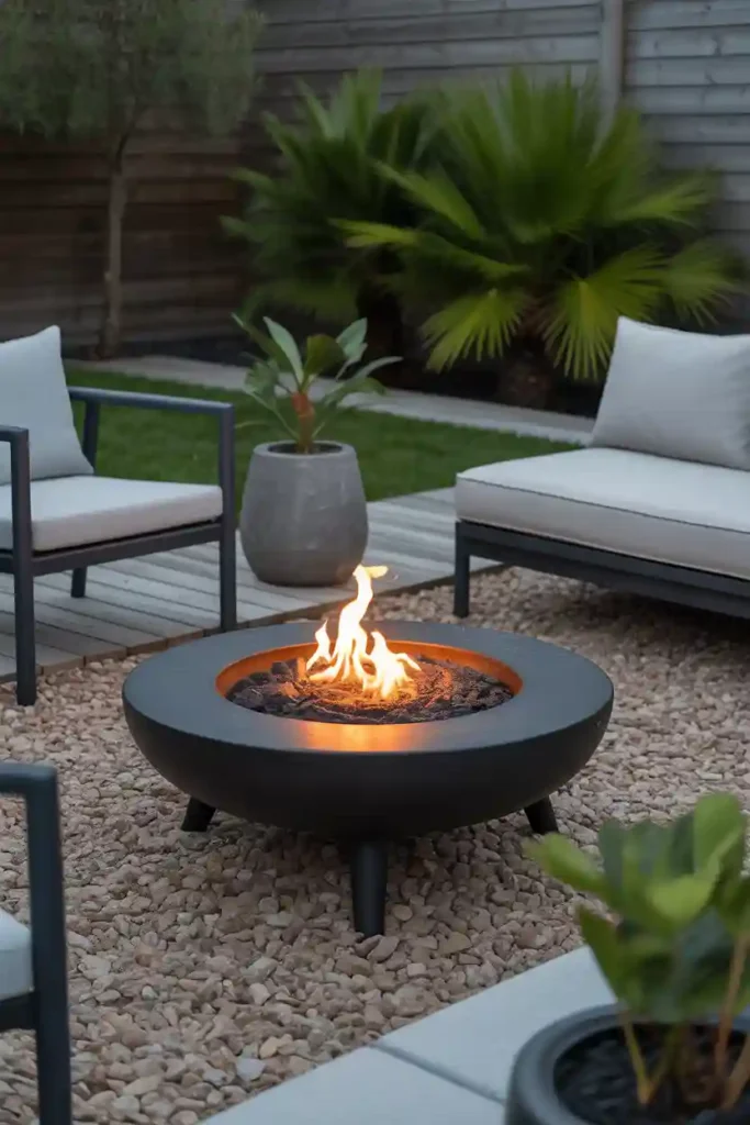 Minimalist Black Fire Pit Design