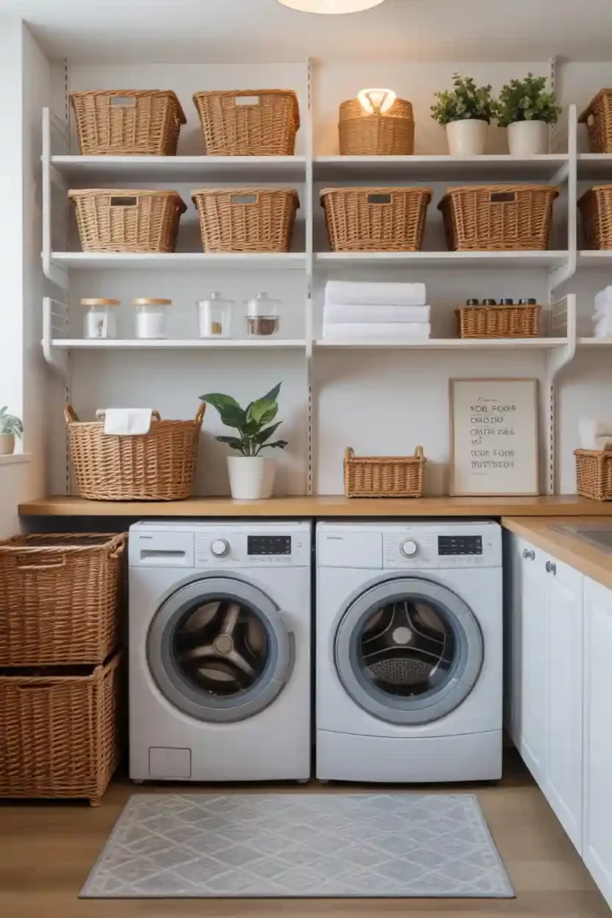 Open Shelving with Decorative Baskets