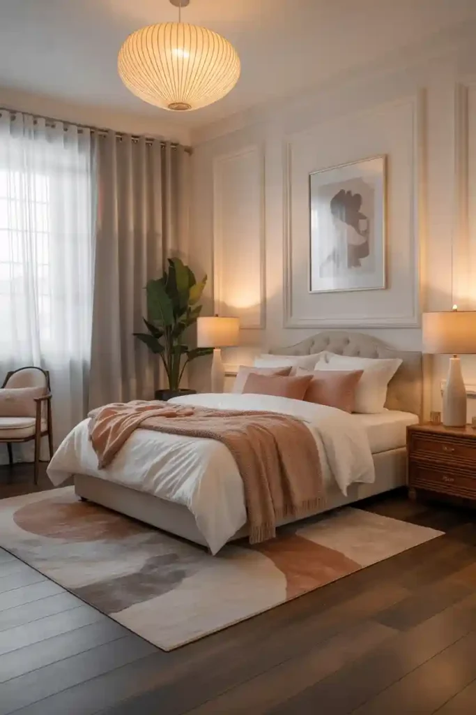 Cozy Layered Rugs and Curtains