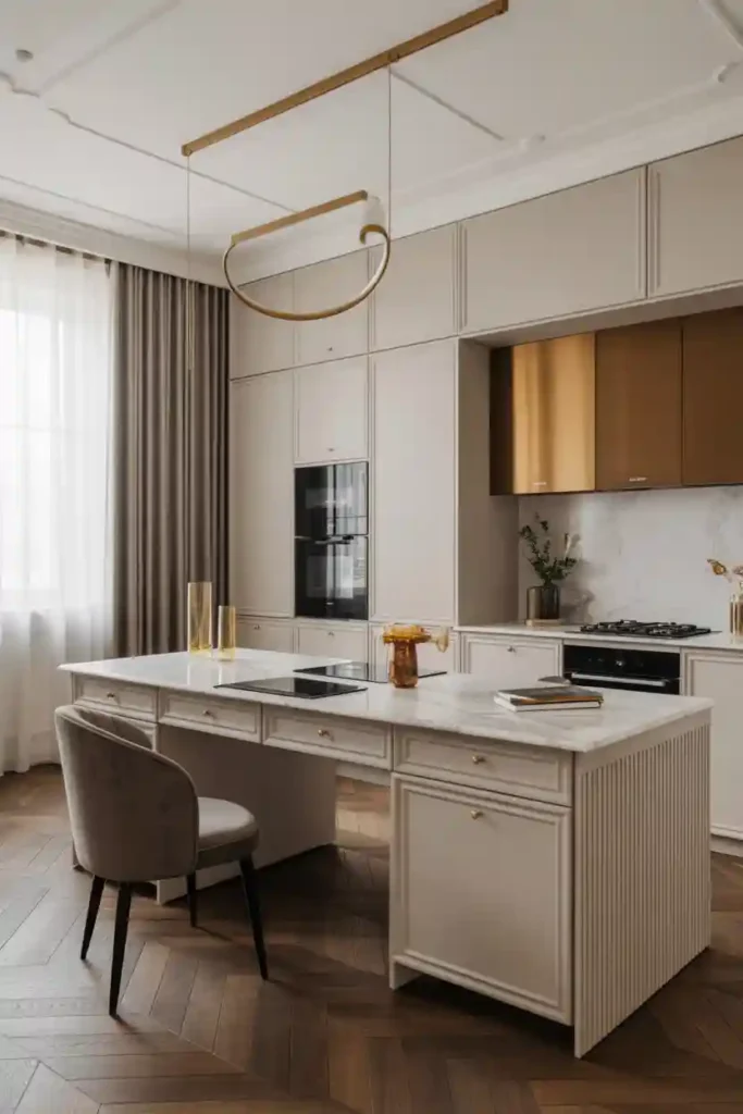 Marble Accent Luxury Kitchen Desk