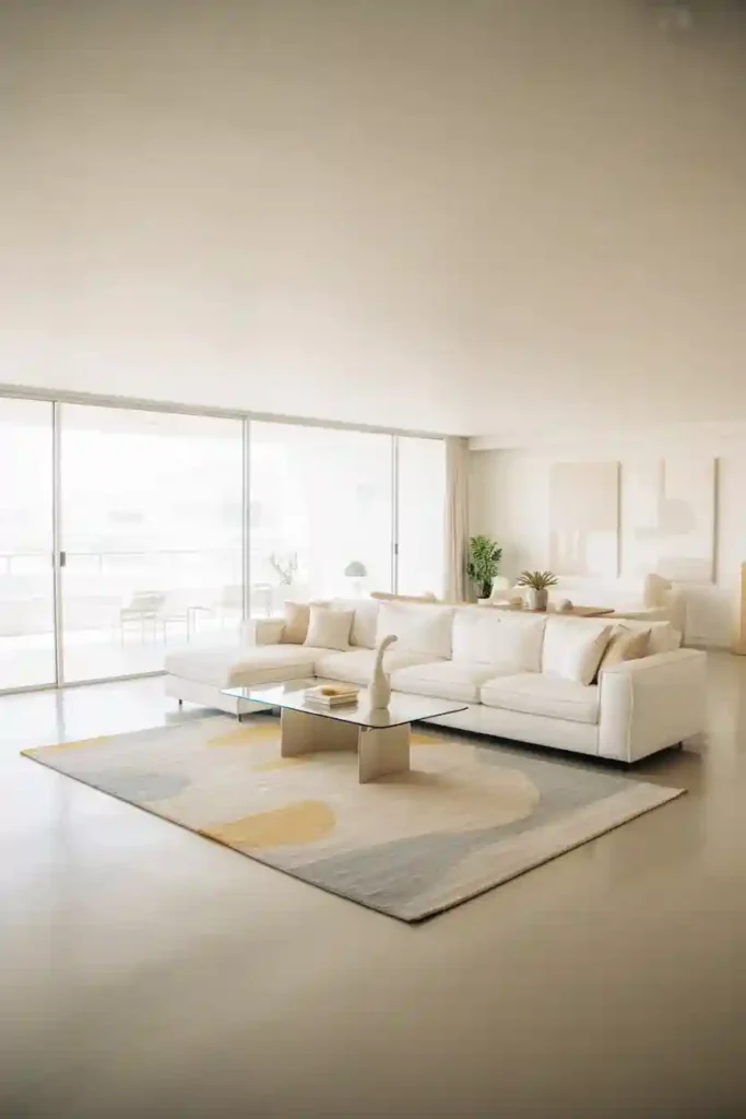 White Sofa in Open Concept Space