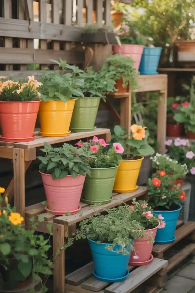 Painted Pots and Plant Stands