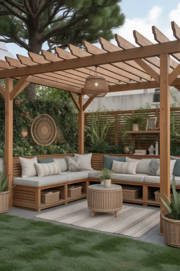 Pergola with Built-In Storage