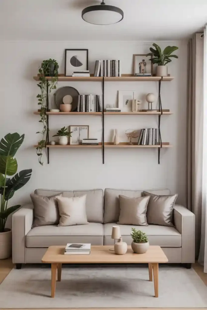 Install Floating Shelves for Vertical Storage