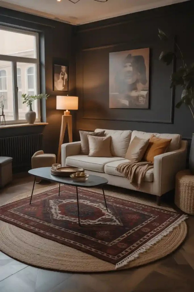 Layered Vintage Rugs in Rich Earthy Tones