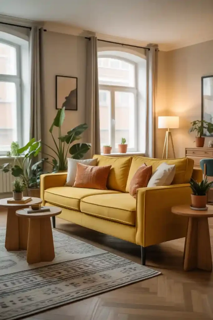 Mustard Accent Sofa as a Statement Piece