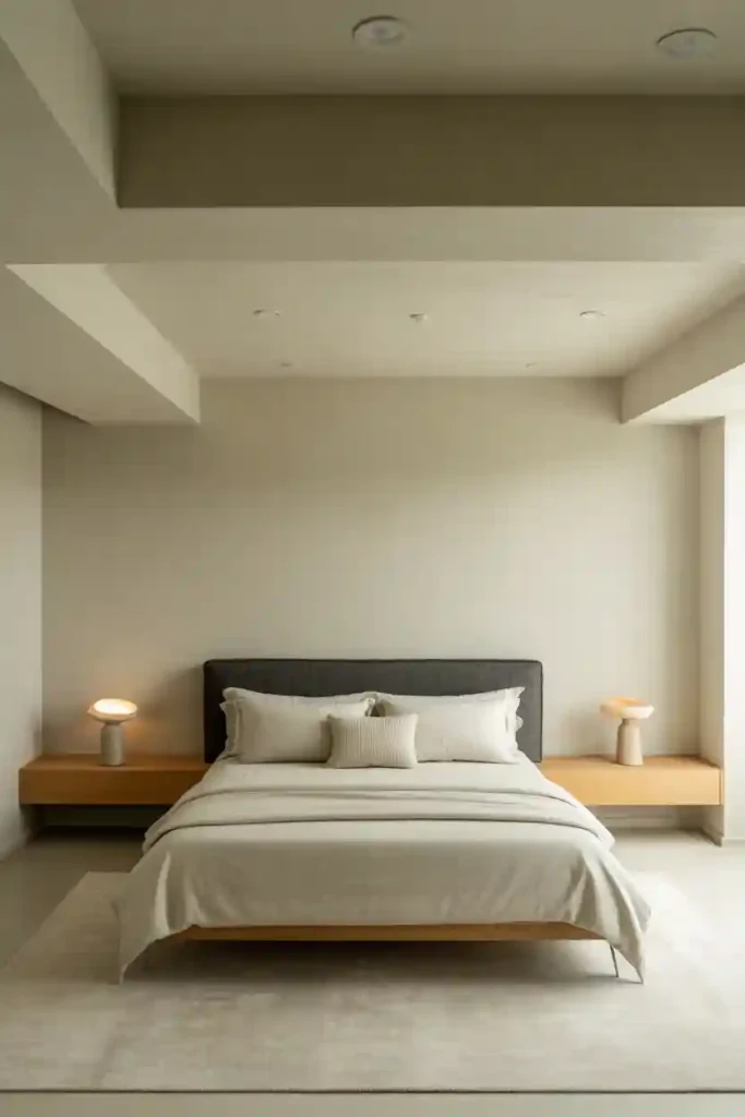Modern Minimalist Basement Bedroom