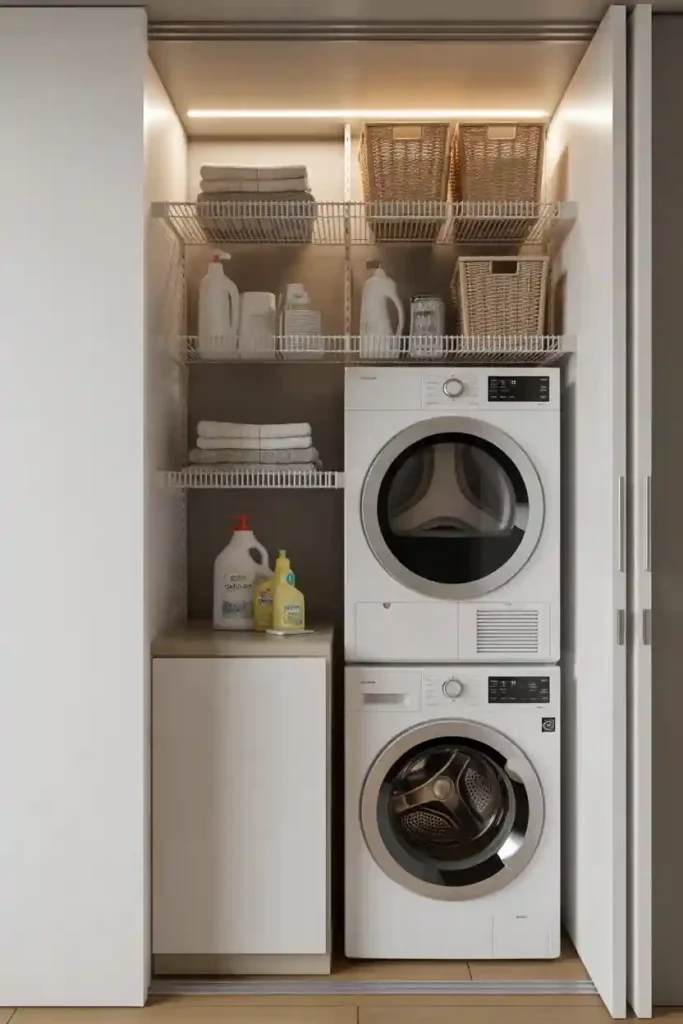 Compact Laundry Closet Design