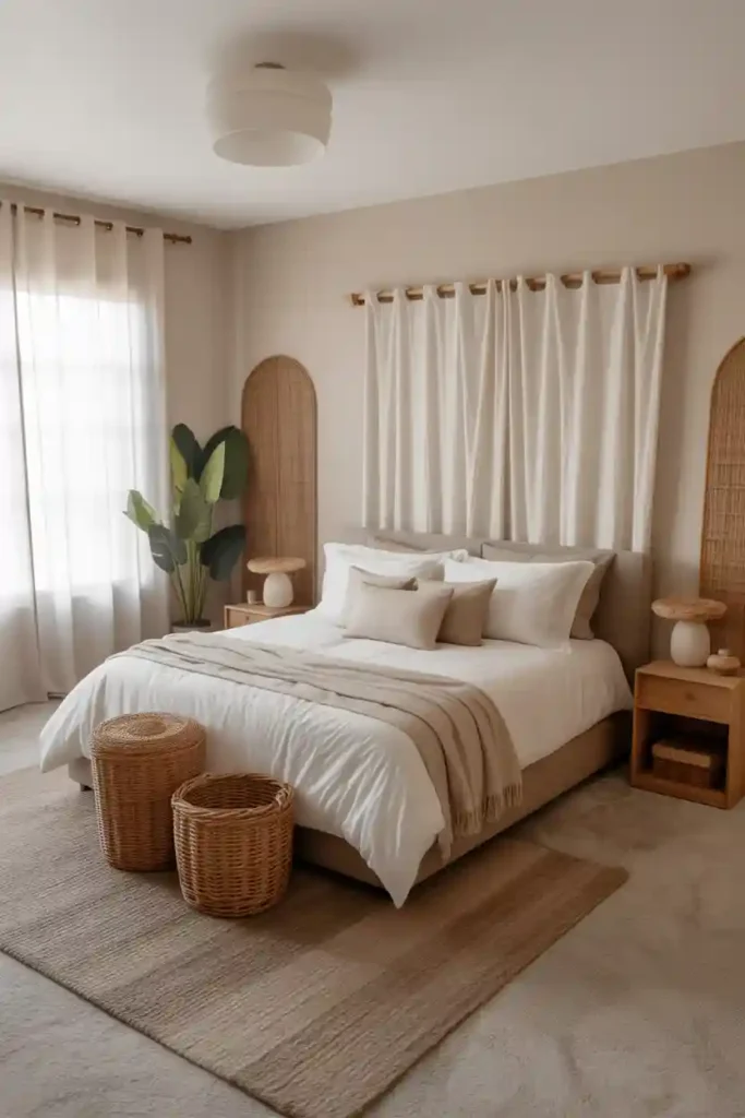 Crisp White and Tan Contrast