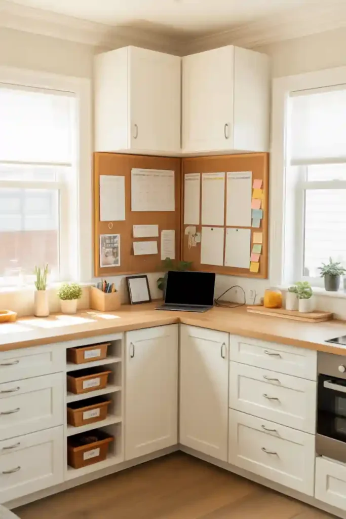 Corner Kitchen Desk Command Center