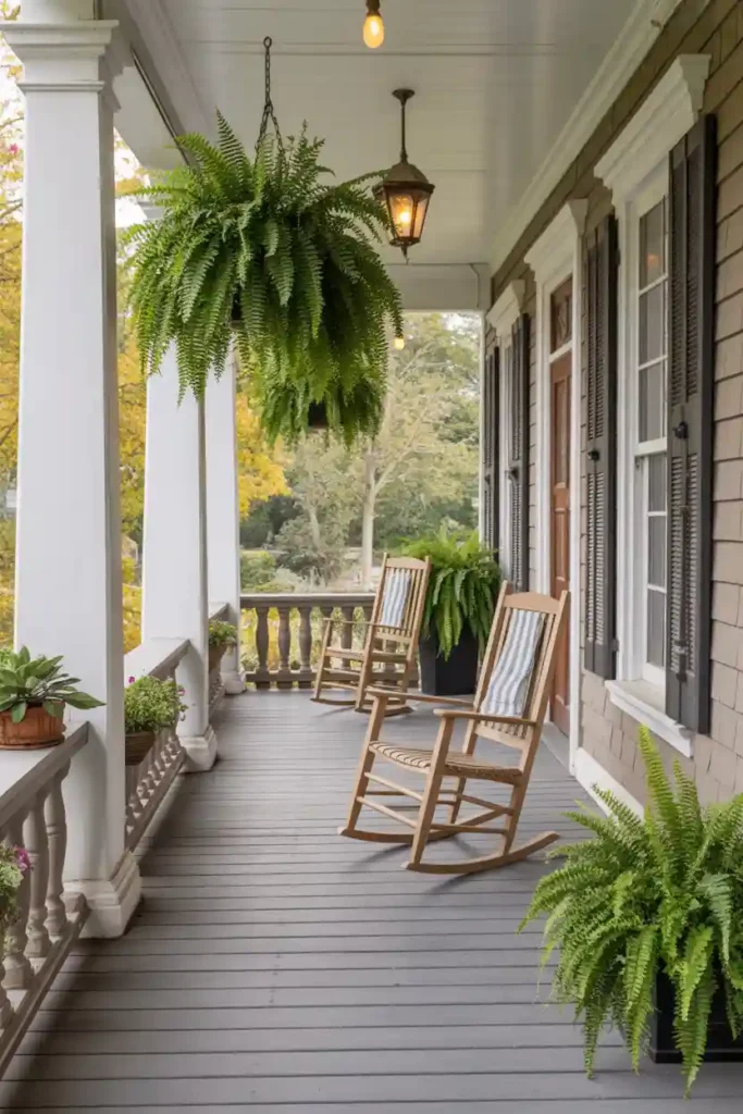 Hanging Ferns for a Timeless Porch