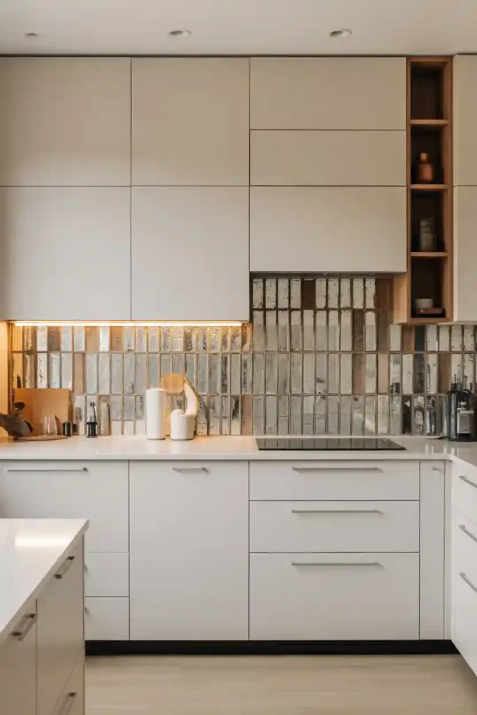 Mirrored Backsplash for a Spacious Feel