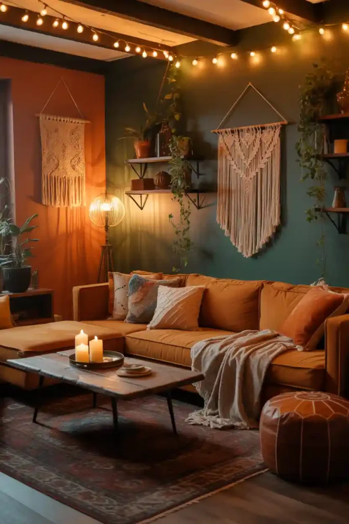 Warm Ambient Lighting with Layered Fixtures