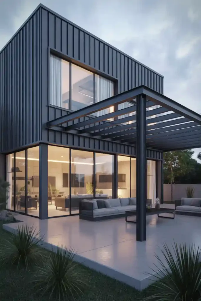 Black Metal Clad Industrial Home