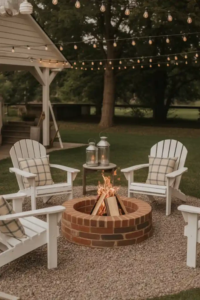 Farmhouse-Style Fire Pit Gathering Spot