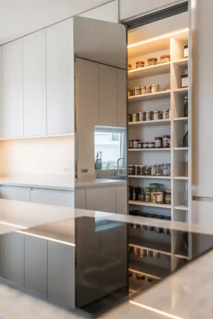  Hidden Pantry with Mirrored Door