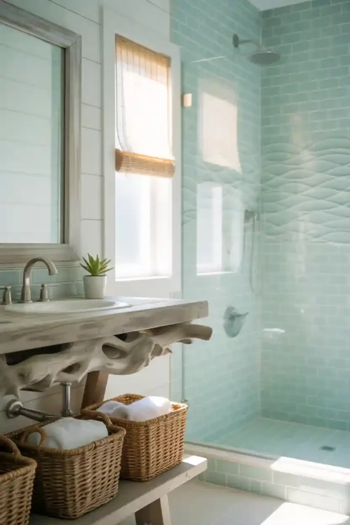 Coastal-Inspired Bathroom Decor