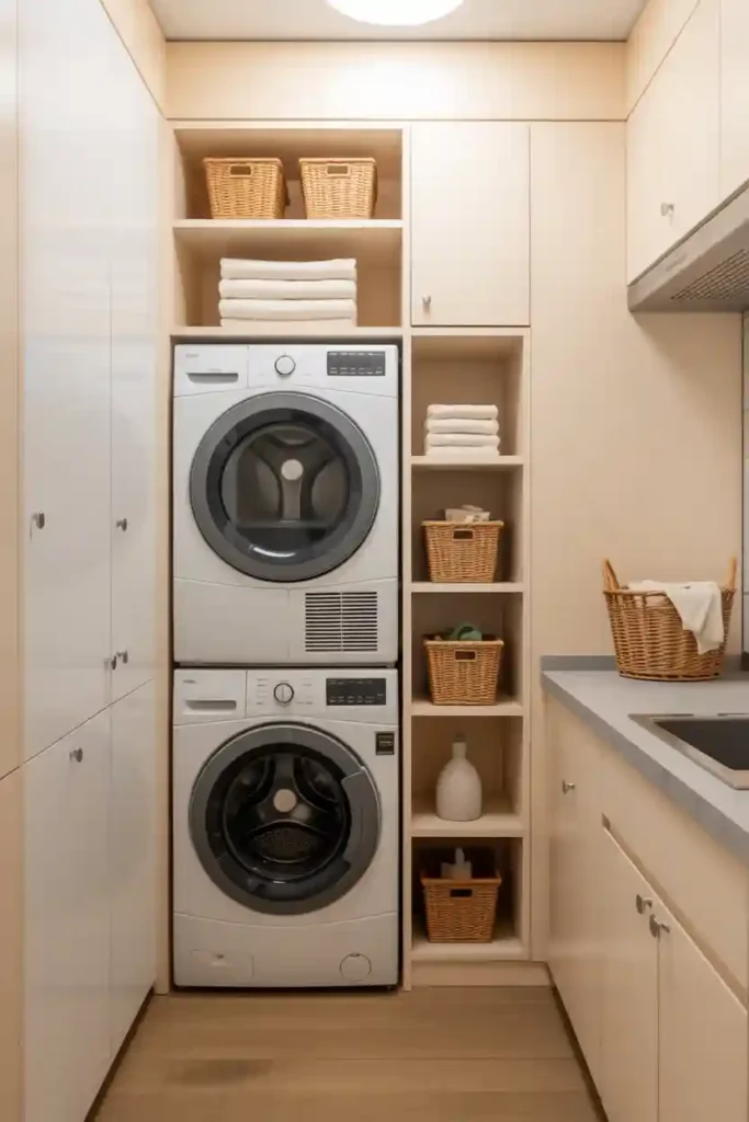 Stackable Washer and Dryer Layout
