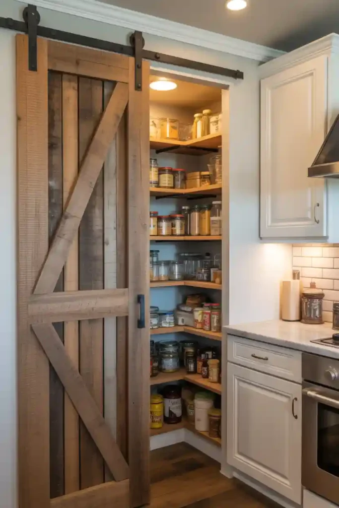  Corner Pantry with Sliding Barn Door