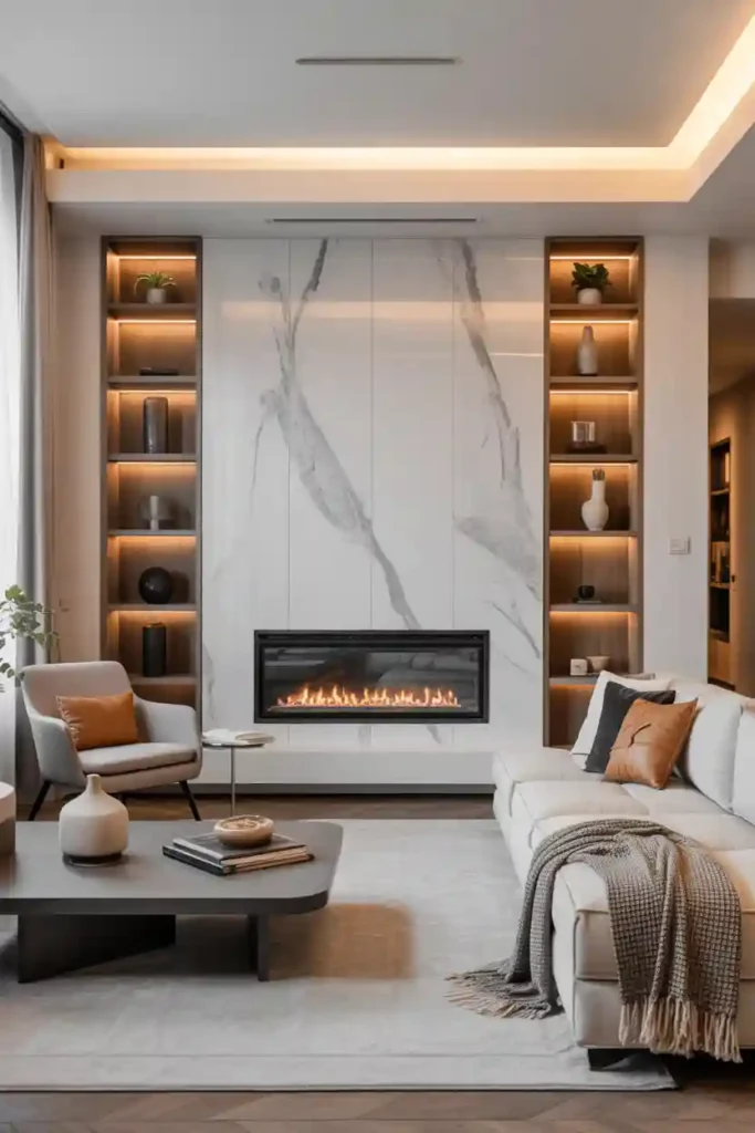 Cozy Modern Fireplace Setup