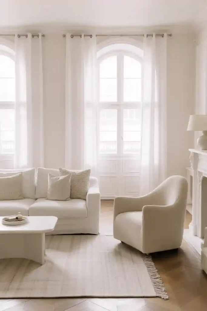 Monochrome White Living Room