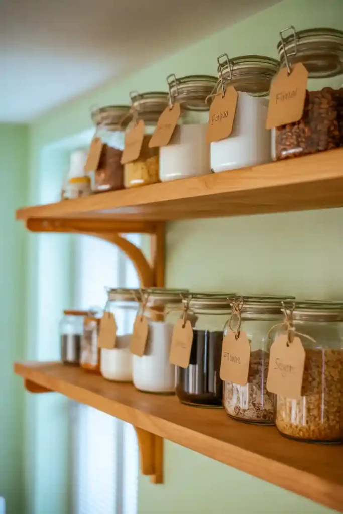 Use Glass Storage Jars for Pantry Items
